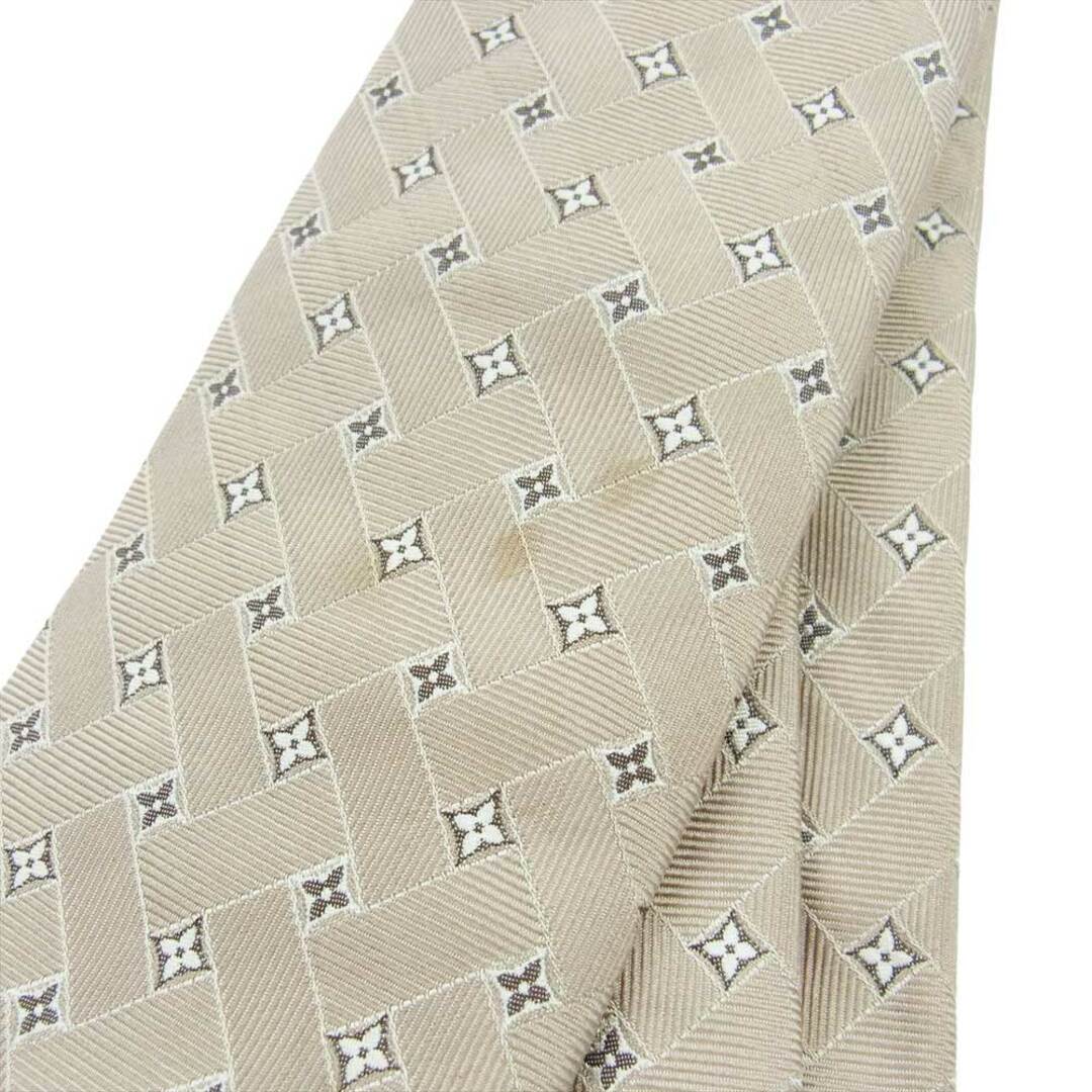 LOUIS VUITTON ルイ・ヴィトン ネクタイ シルク 100% モノグラム ネクタイ ベージュ系【中古】