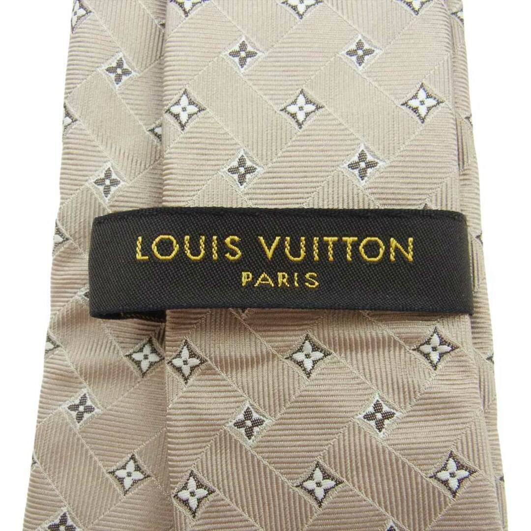 LOUIS VUITTON ルイ・ヴィトン ネクタイ シルク 100% モノグラム ネクタイ ベージュ系【中古】
