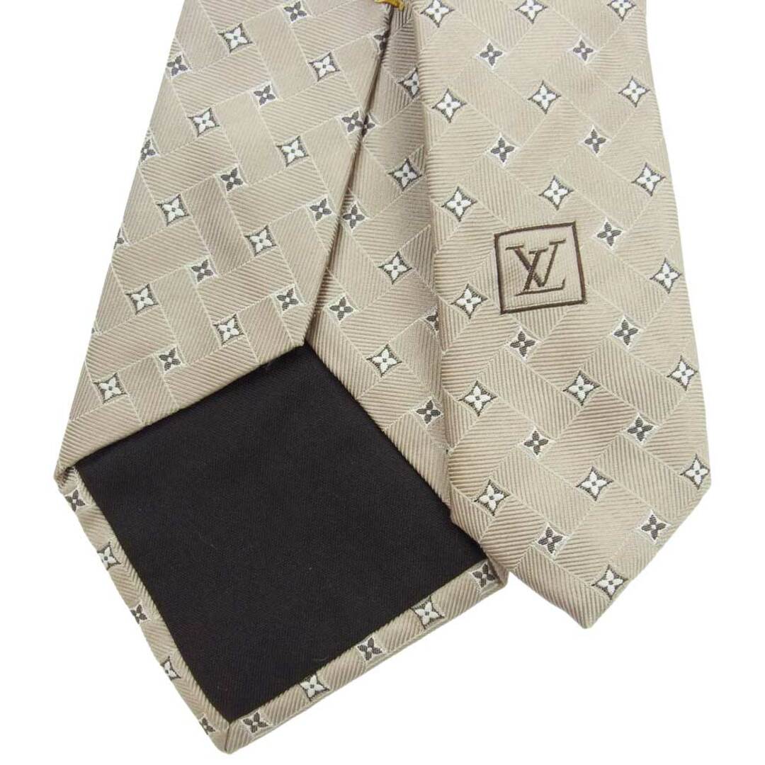 LOUIS VUITTON ルイ・ヴィトン ネクタイ シルク 100% モノグラム ネクタイ ベージュ系【中古】