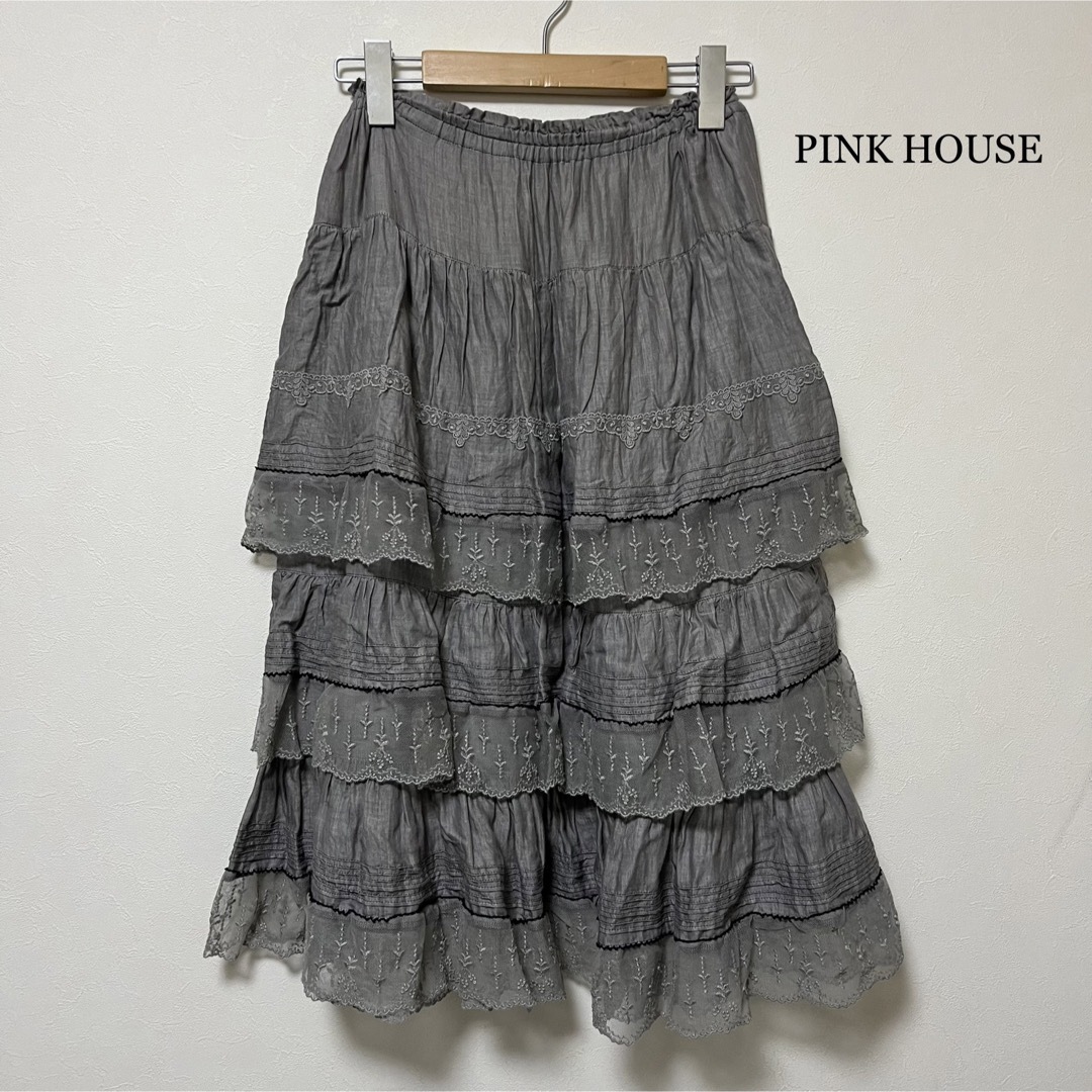 PINKHOUSE ピンクハウス フリルティアードロングスカート