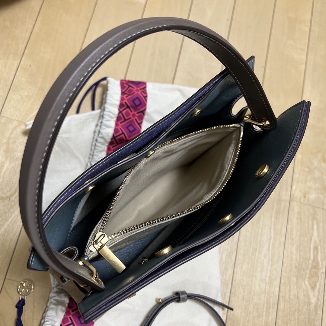 Tory Burch(トリーバーチ)のトリーバーチ　リー ラジウィル スモール ダブルバッグ used 美品 レディースのバッグ(トートバッグ)の商品写真