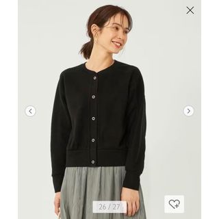 ユナイテッドアローズグリーンレーベルリラクシング(UNITED ARROWS green label relaxing)のダブルフェイス クロップド カーディガン　新品(カーディガン)