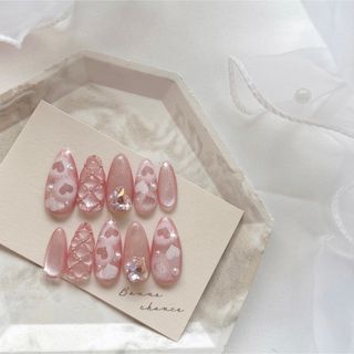 No.02 twinkle pink ネイルチップオーダー ハンドメイドのアクセサリー(ネイルチップ)の商品写真