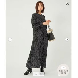 ユナイテッドアローズグリーンレーベルリラクシング(UNITED ARROWS green label relaxing)のヴィンテージライク レーヨン プリント ワンピース(ロングワンピース/マキシワンピース)