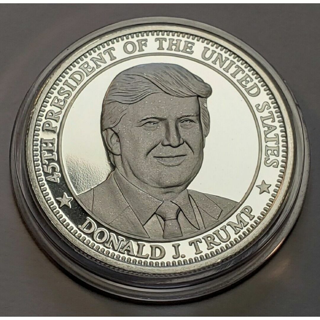 レア！）トランプ大統領/バイデン大統領 1オンス フリップ銀貨 - 貨幣