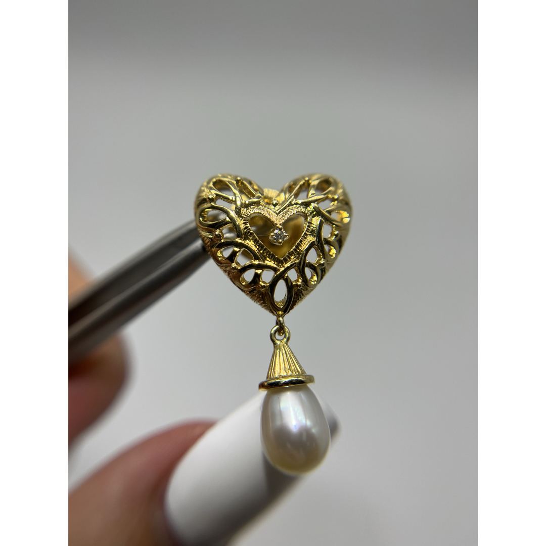 ＜MIKIMOTO＞　K18(WG)　パール　ブローチ　6.1mm