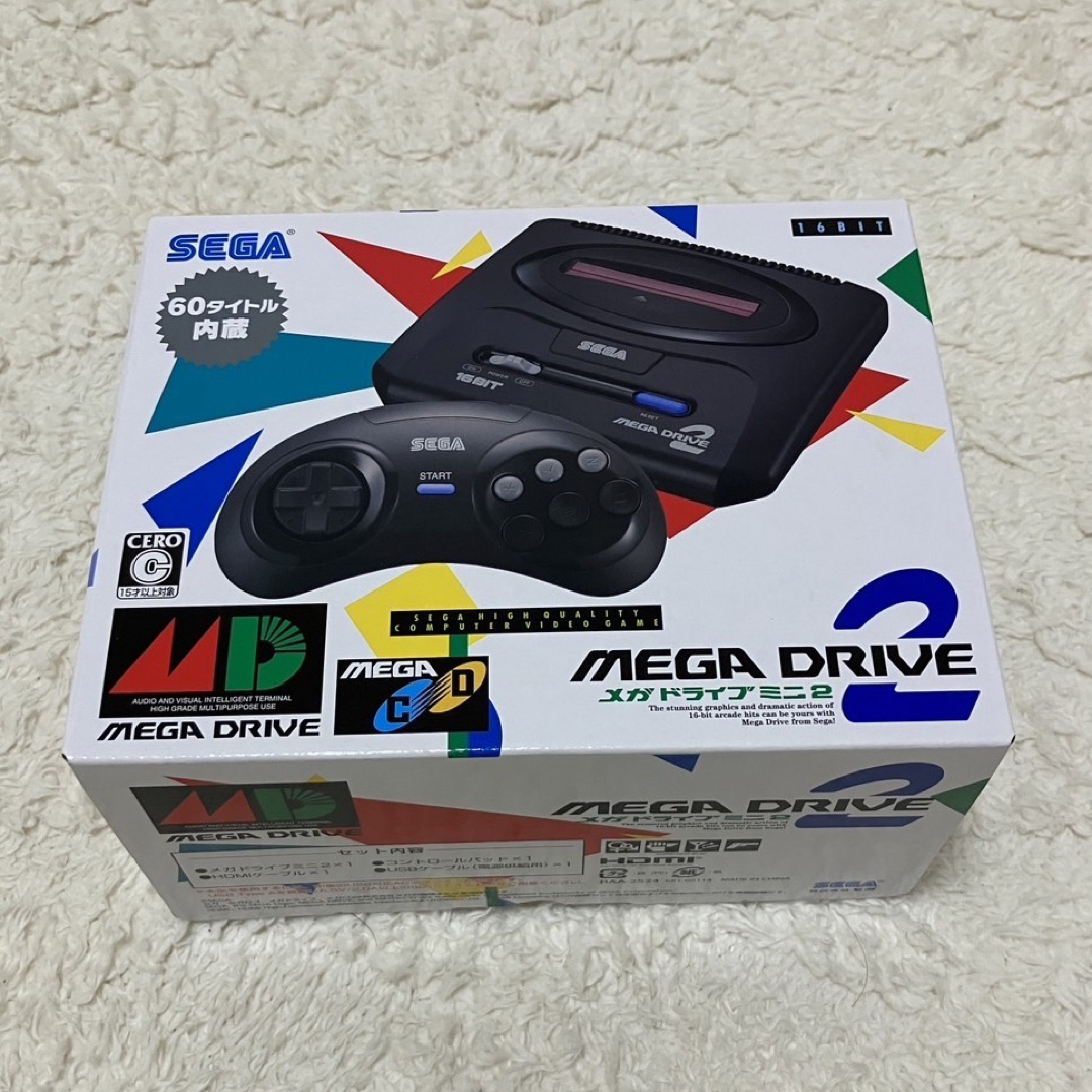 SEGA(セガ)の《お値下げ》メガドライブミニ2 【新品未使用】 エンタメ/ホビーのゲームソフト/ゲーム機本体(家庭用ゲーム機本体)の商品写真