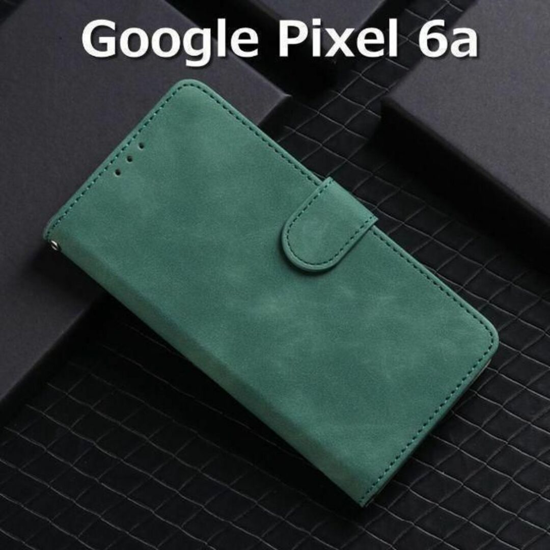 Google Pixel(グーグルピクセル)のGoogle Pixel6a ケース 手帳 グリーン スマホ/家電/カメラのスマホアクセサリー(Androidケース)の商品写真