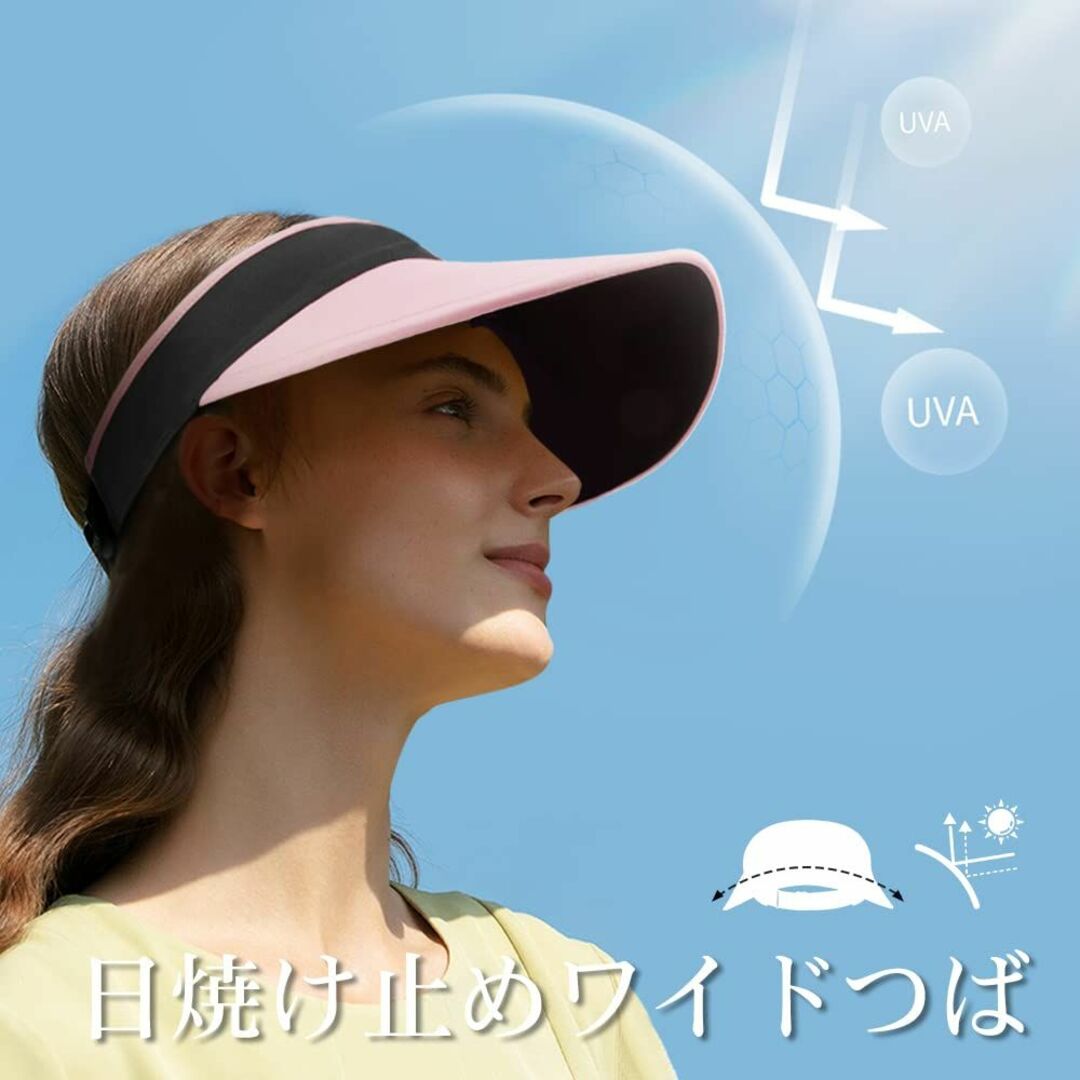 【色: ピンク】[WTACTFUL] 日よけ帽子 つば広 小顔効果 冷感 UVカ
