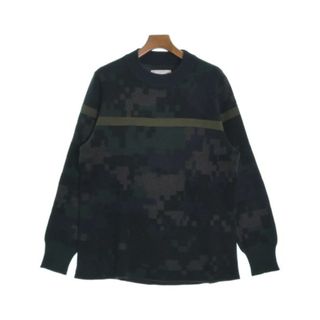 サカイ(sacai)のsacai サカイ ニット・セーター 2(M位) 紺x緑等(総柄) 【古着】【中古】(ニット/セーター)