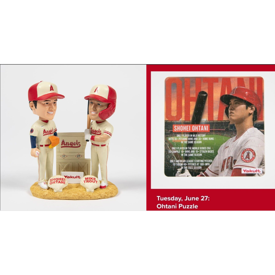 球場配布】大谷翔平 トラウト トラウタニボブルヘッド MLB エンゼルス-