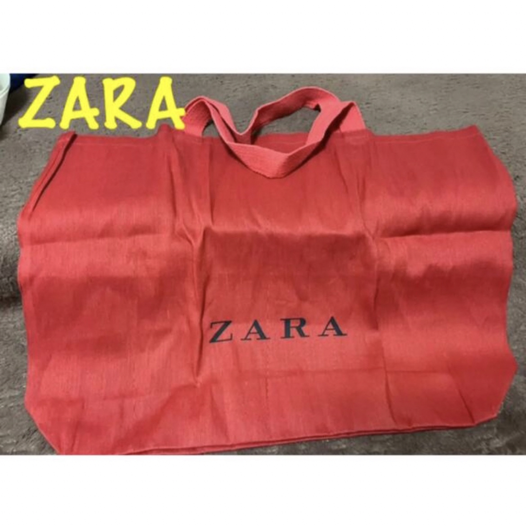 (新品) ZARA 麻素材 ビックバック　ZARAバッグ