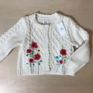 ベビーギャップ(babyGAP)のbabygap お花 刺繍 カーディガン(カーディガン/ボレロ)