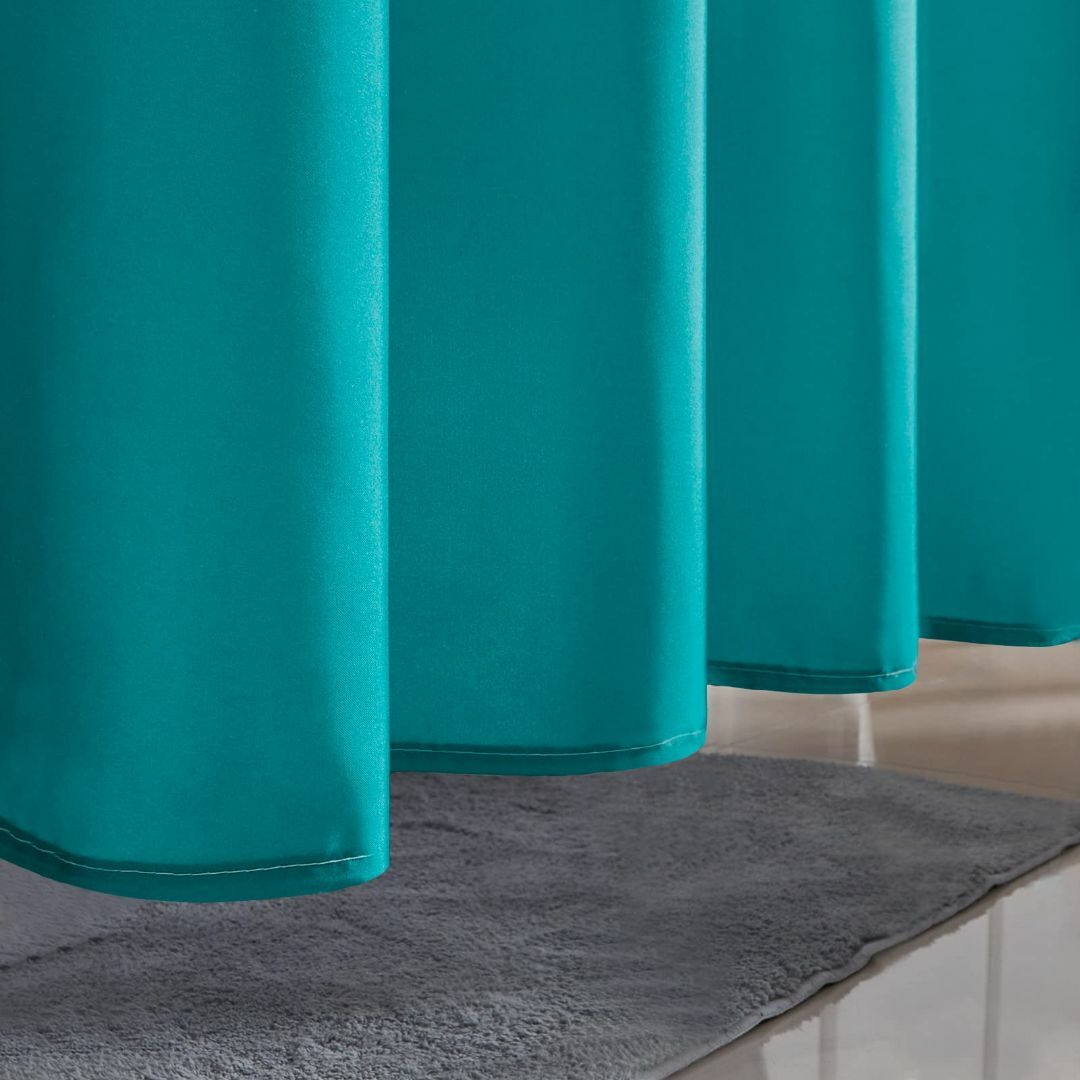 【色: 青緑色】Furlinic シャワーカーテン バスカーテン 防カビ 防水 2