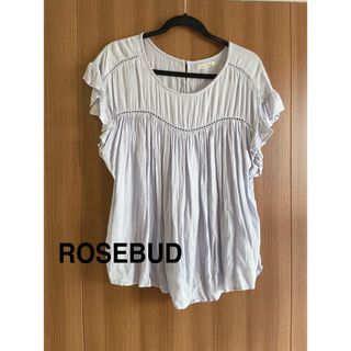 ローズバッド(ROSE BUD)の【美品】ROSE BAD ローズバッド　袖フリル　トップス　ブラウス(シャツ/ブラウス(半袖/袖なし))