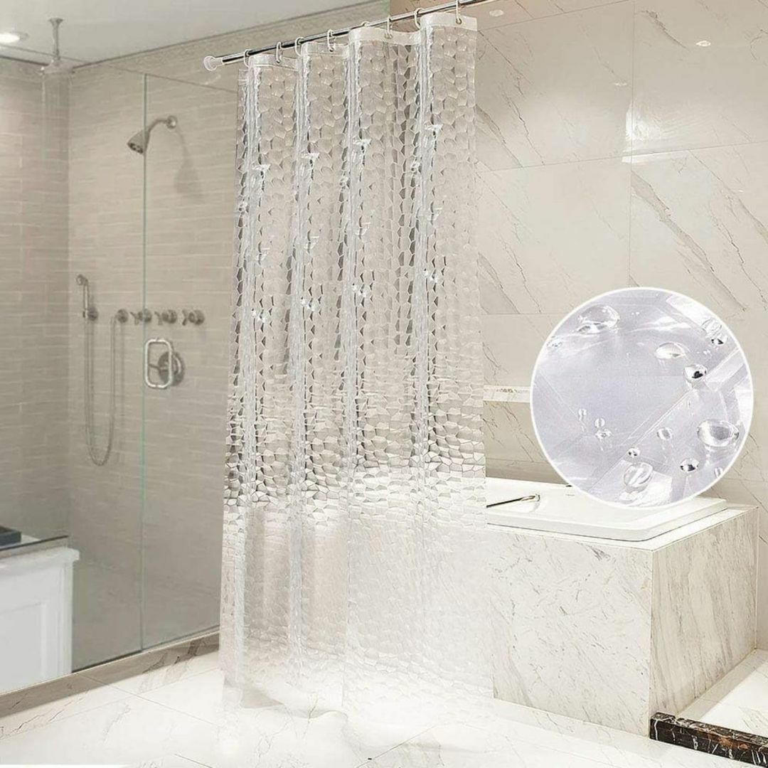 【色: 透明】OTraki シャワーカーテン 透明 防カビ 防水 浴室カーテン