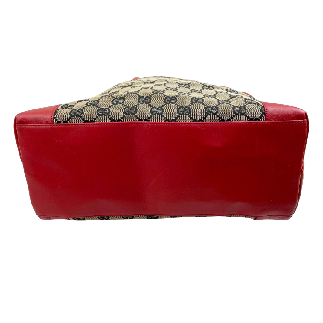 Gucci - ✨良品 GUCCI グッチ トートバッグ GGキャンバス レザー 赤