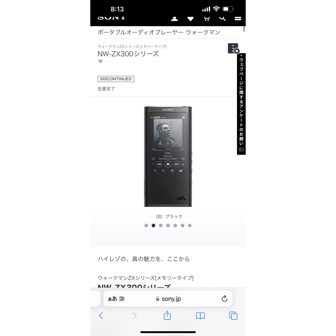 SONY ウォークマン ZX NW-ZX300(B)レザーケース付き