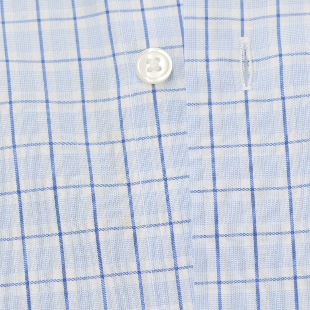 ビームスハート BEAMS HEART コットン チェック ワイドカラー ドレスシャツ ライトブルーxホワイト【サイズ39】【メンズ】 3