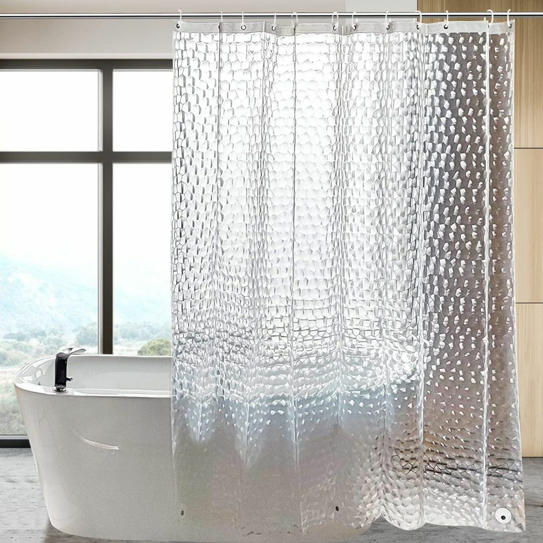 【色: Water Cube】AooHome シャワーカーテン 透明 150cm