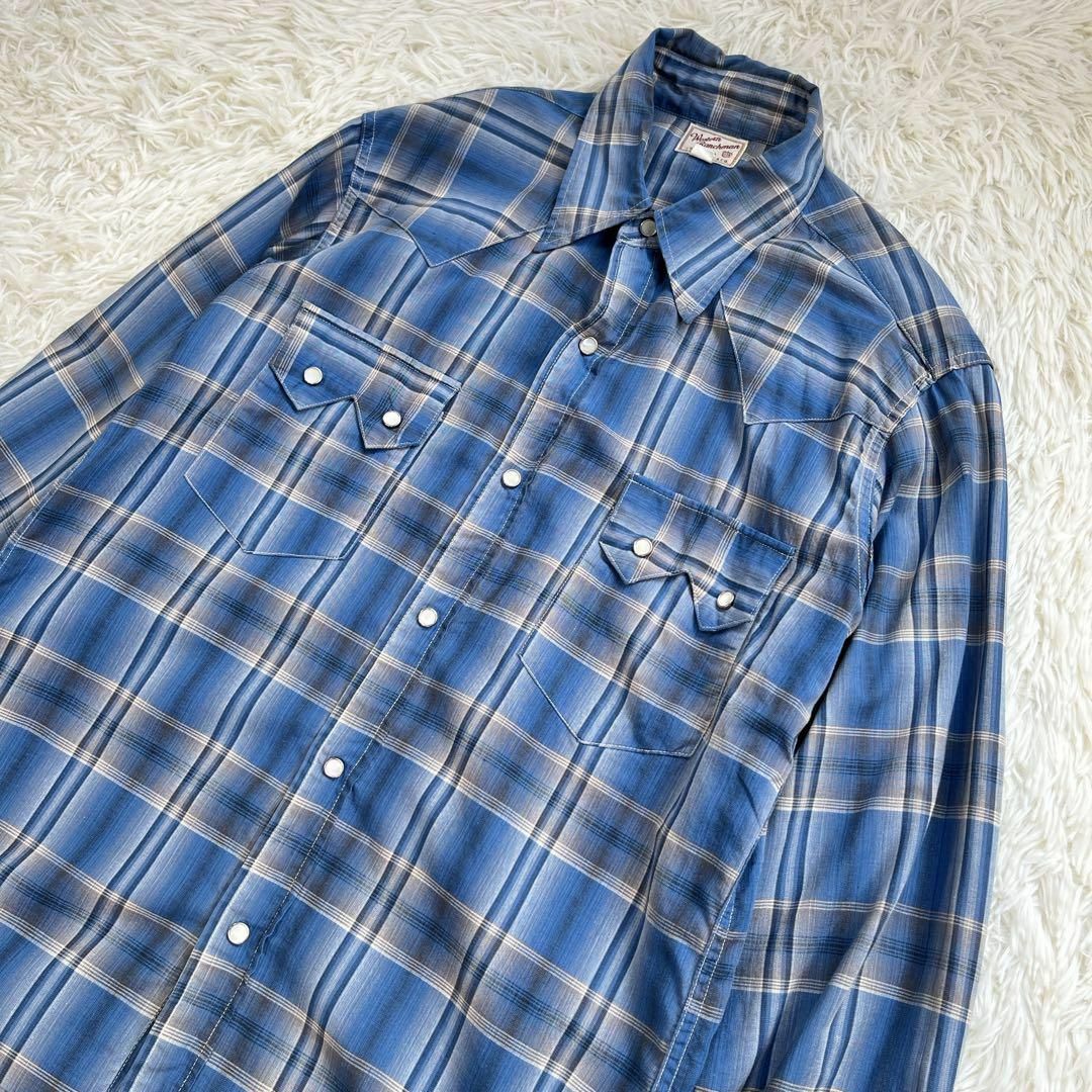 【美品】ジョーマッコイ　長袖ウエスタン シャツ　オンブレチェック　16.5サイズ