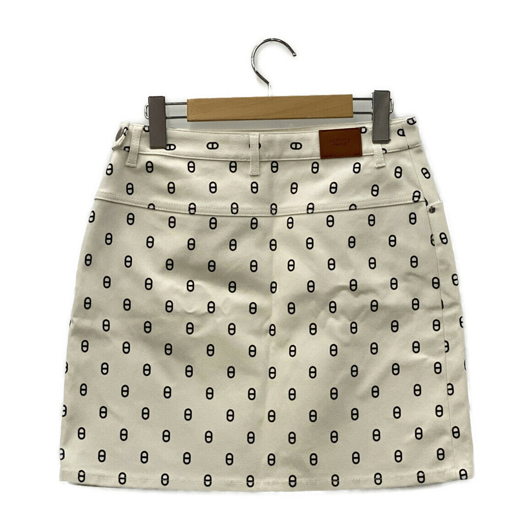 美品 エルメス HERMES シェーヌダンクル デニムスカート レディース 38