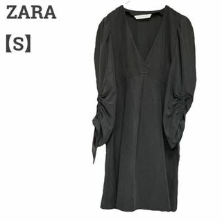 ザラ(ZARA)のザラ レディース【S】ワンピース♡モード エレガント♡ マット感♡黒(ひざ丈ワンピース)