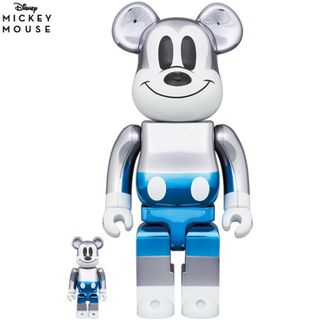 ベアブリック(BE@RBRICK)のBE@RBRICK フラグメント　ミッキー BLUE Ver.100％&400％(その他)