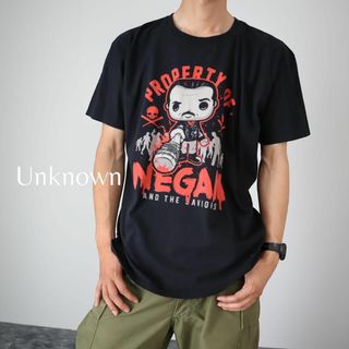 アートヴィンテージ(ART VINTAGE)の【ウォーキング・デッド】ニーガン ポップ BIG プリント Tシャツ XL 黒(Tシャツ/カットソー(半袖/袖なし))