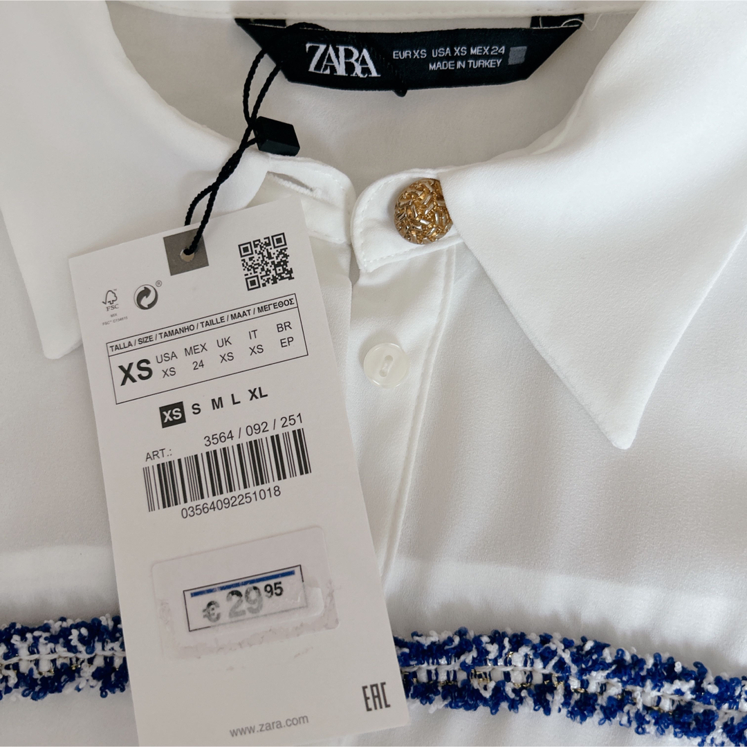 ZARA(ザラ)のZARA＊コントラストテクスチャー シャツ レディースのトップス(シャツ/ブラウス(長袖/七分))の商品写真