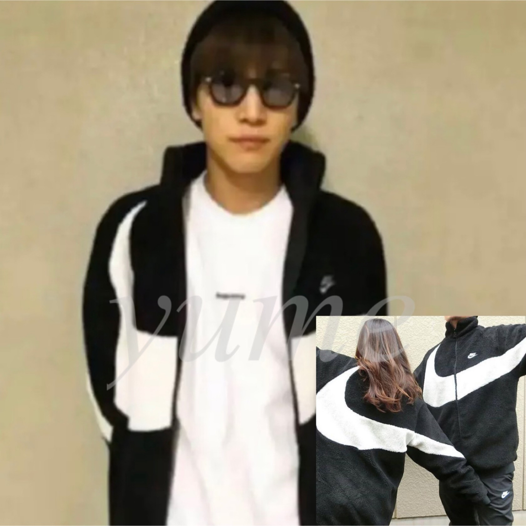 NIKE - 新品 M ナイキ ボアジャケット ブラック ビッグスウォッシュ