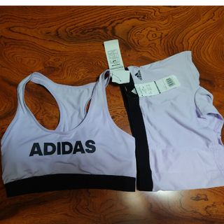 アディダス(adidas)の新品    adidas　カップ付きハーフトップ＆ショーツセット　L(ブラ&ショーツセット)