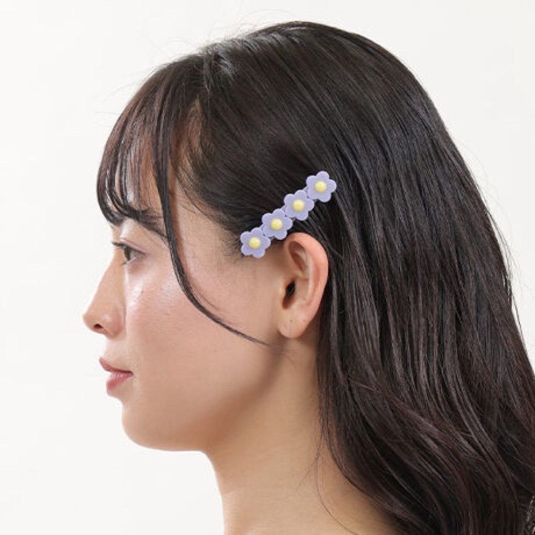 MARY QUANT(マリークワント)のマリークワント　デイジーワニクリップ　パープル レディースのヘアアクセサリー(バレッタ/ヘアクリップ)の商品写真