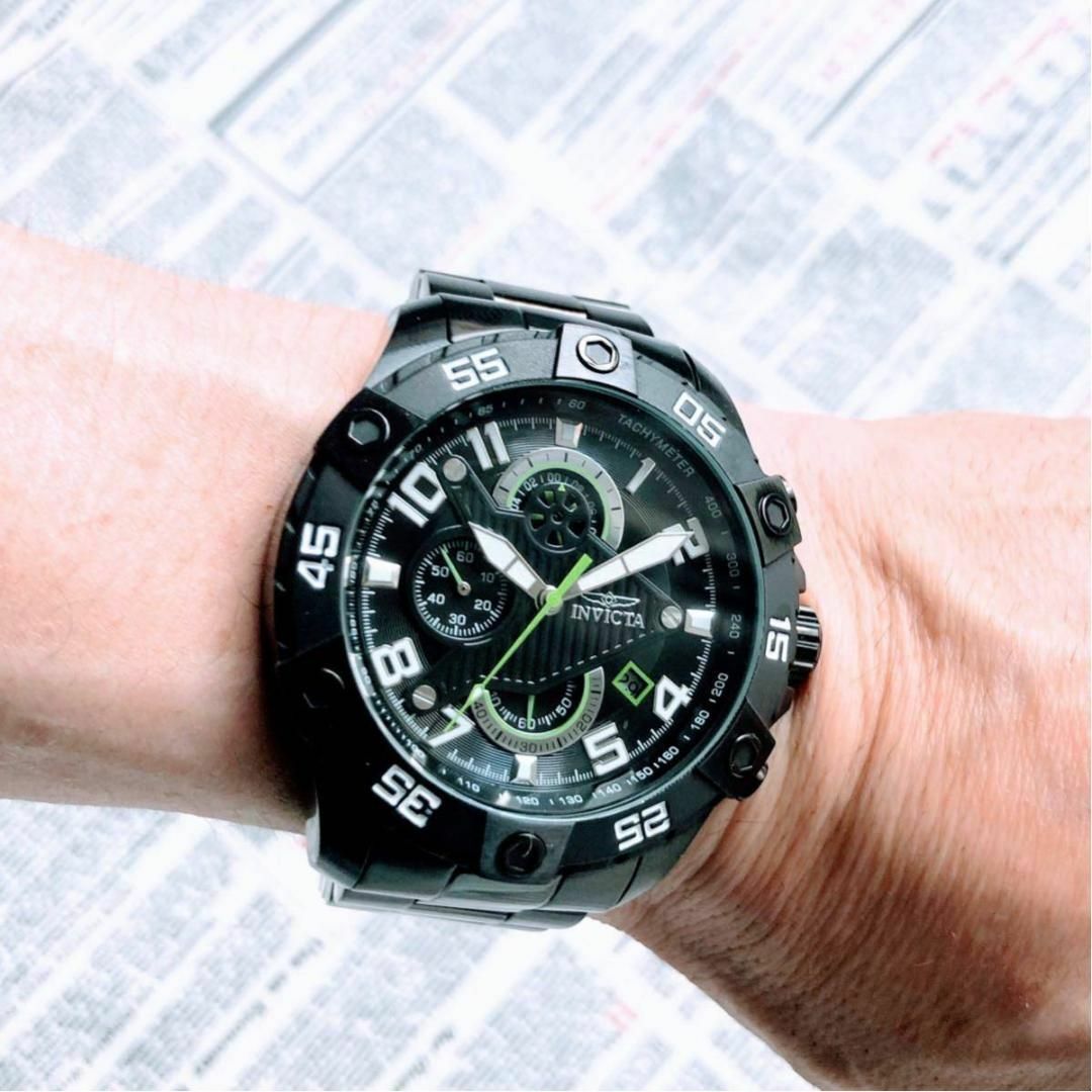 INVICTA - ブラック文様インビクタ新品メンズ腕時計シンプル