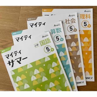 【塾用教材】小学5年　マイティサマー　国語　算数　理科　社会　4冊セット(語学/参考書)