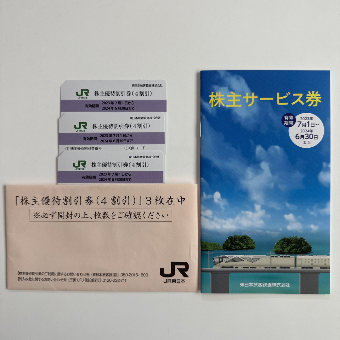 JR東日本 株主優待割引券(２枚)＋株主サービス券(１冊)