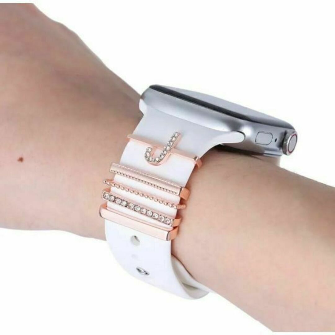 Apple Watch イニシャルチャーム バンドアクセサリー アップルウォッチ レディースのファッション小物(腕時計)の商品写真