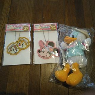 ディズニー 1番くじネームチャーム チップ＆デール ミニーマウスぬいぐるみ(キャラクターグッズ)