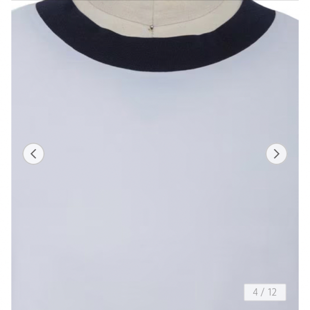 Drawer(ドゥロワー)のDrawer 新品PRE1 コットン天竺 バイカラーTシャツ BLAMINK レディースのトップス(Tシャツ(半袖/袖なし))の商品写真