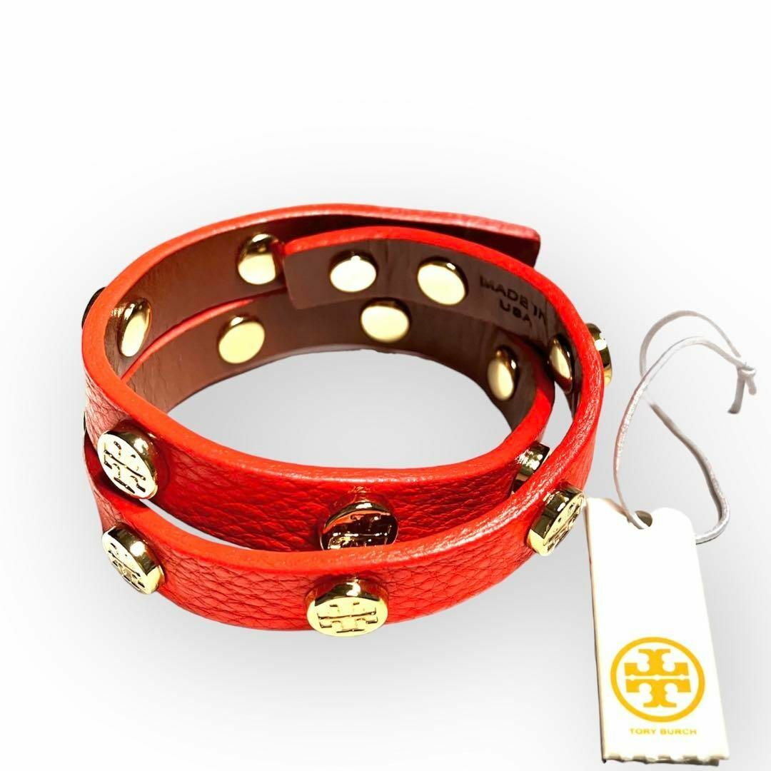 【特別価格】美品❤︎TORY BURCHトリーバーチ ダブルラップブレスレット赤 7
