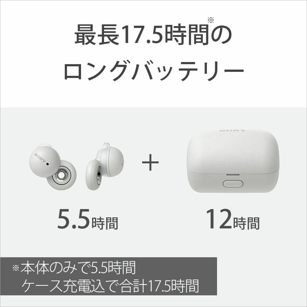 【色: ホワイト】ソニー LinkBuds :完全ワイヤレスイヤホン小型軽量4. スマホ/家電/カメラのオーディオ機器(ヘッドフォン/イヤフォン)の商品写真