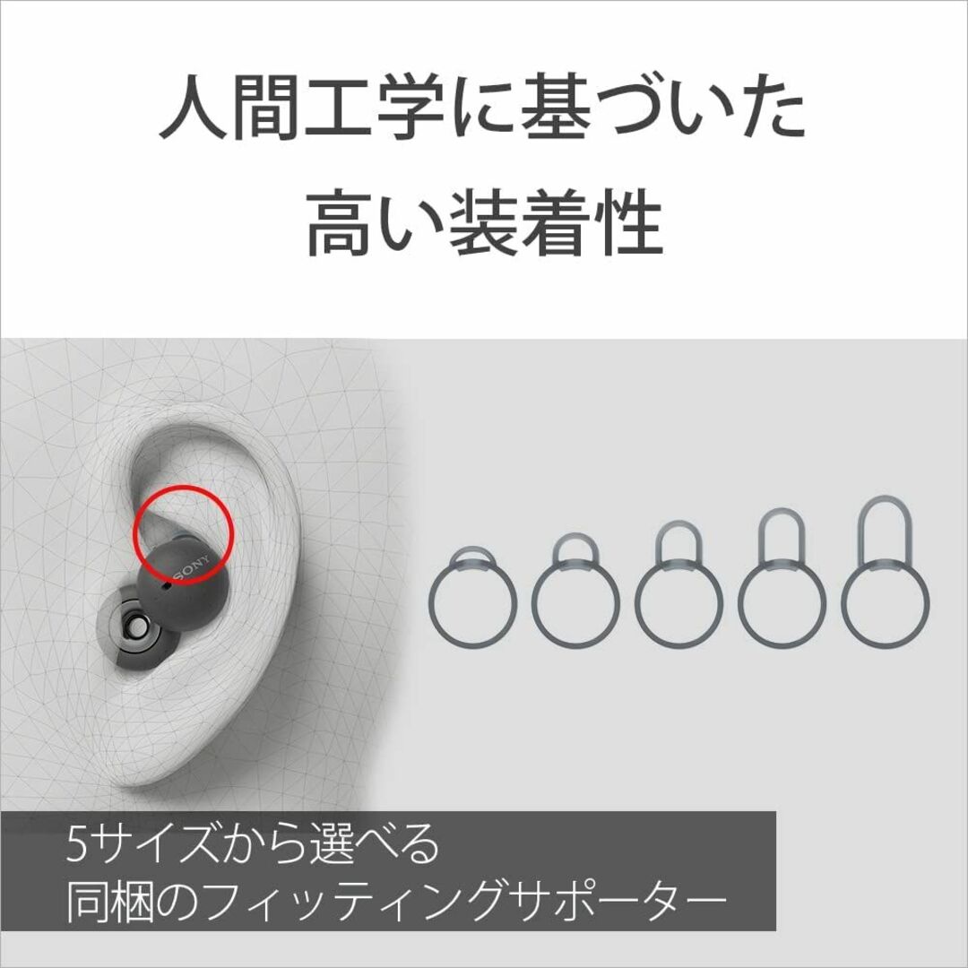 【色: ホワイト】ソニー LinkBuds :完全ワイヤレスイヤホン小型軽量4. スマホ/家電/カメラのオーディオ機器(ヘッドフォン/イヤフォン)の商品写真