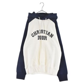 ディオール(Dior)のDIOR ディオール 21AW×KENNY SCHARF Crossover Cotton Fleece hooded 193J647A0687 ケニーシャーフコラボ クロスオーバー プルオーバーパーカー ネイビー(パーカー)