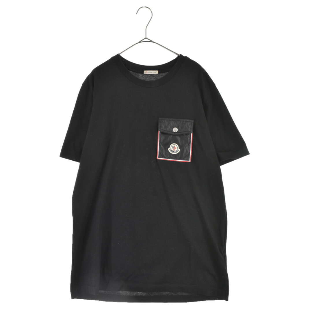 MONCLER モンクレール フロントロゴ刺繍クルーネック半袖Tシャツ H10918C00048 ブラック