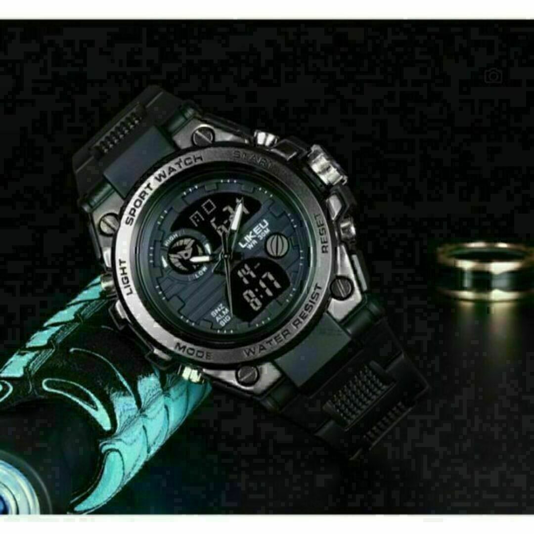 ♢即購入OK♢新品♪箱付きミリタリースポーツ腕時計ブラック黒50m防水 通販