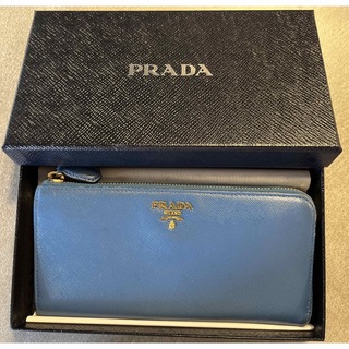 プラダ(PRADA)のPRADA長財布ブルー(財布)