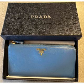 PRADA - PRADA長財布ブルーの通販 by zakkA|プラダならラクマ