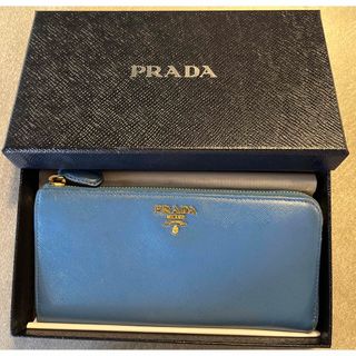 プラダ(PRADA)のPRADA長財布ブルー(財布)