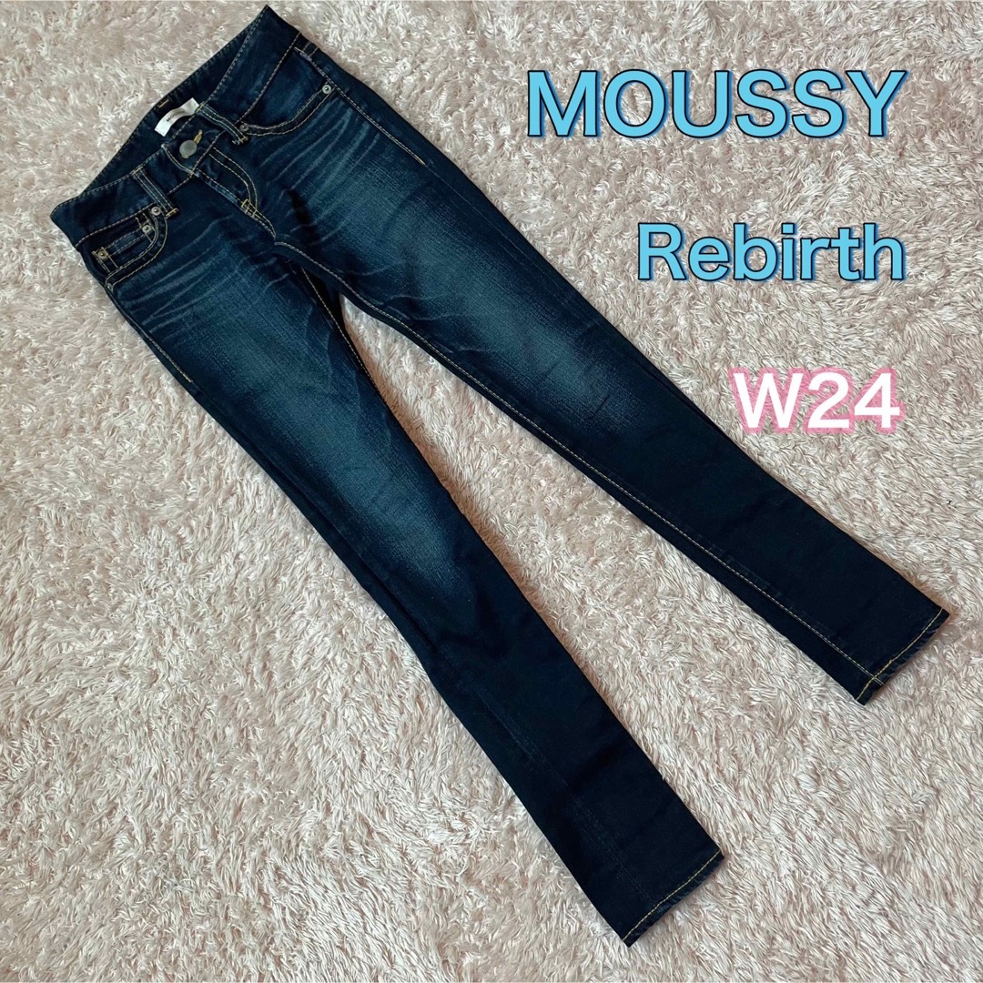 送関込 moussy 24インチ Rebirth SKINNY リバース ダークブルー | www
