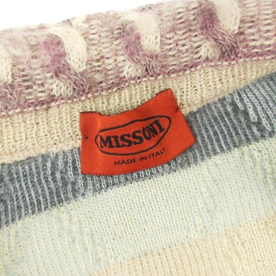 MISSONI(ミッソーニ)のミッソーニ ジャケット モヘア混 ボーダー 総柄 ジップアップ ベージュ 40 レディースのジャケット/アウター(ブルゾン)の商品写真